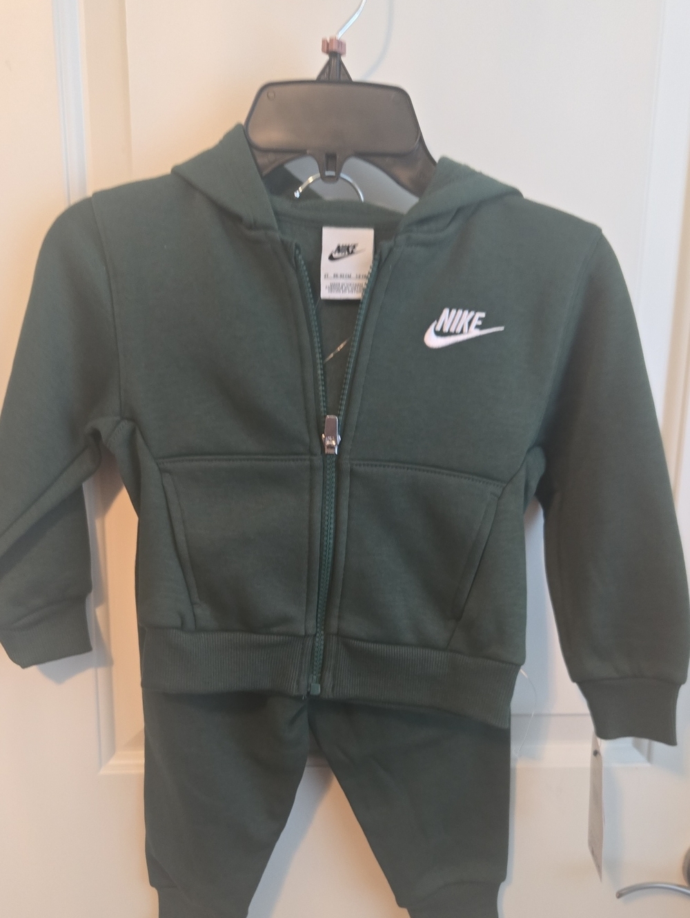 Nike Kids Dark Green Hooded Zip Sweatshirt